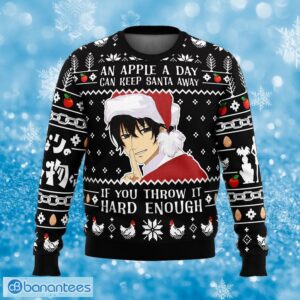 An Apple A Day Can Keep Santa Away If You Throw It Hard Enough My Little Monster Fabric Ugly Christmas 3D Sweater Gift For Adult - An Apple A Day Can Keep Santa Away If You Throw It Hard Enough My Little Monster Ugly Christmas Sweater Photo_1