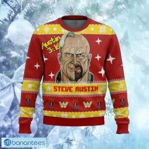 Steve Austin WWE Christmas Ugly Sweater Snowball Knitted Christmas Sweater Gift For Adult - Steve Austin WWE Christmas Ugly Sweater Photo_1