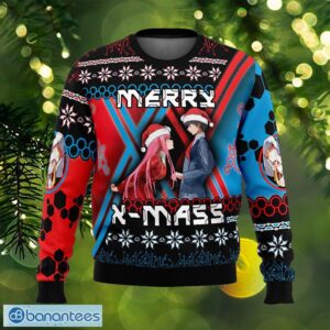 Christmas Hiro and Zero Two Darling In The FranXX Savior Knitted Christmas Sweater Gift For Men And Women - Christmas Hiro and Zero Two Darling In The FranXX Ugly Christmas Sweater Photo_1