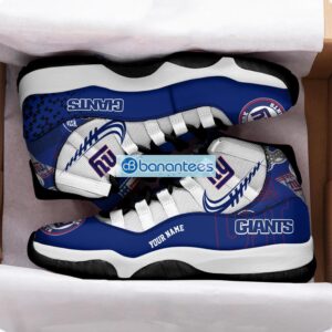 New York Giants Air Jordan 11 Sneakers Custom Name Special Shoes For Fans Product Photo 2