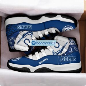 Indianapolis Colts Air Jordan 11 Sneakers Custom Name Special Shoes For Fans Product Photo 2