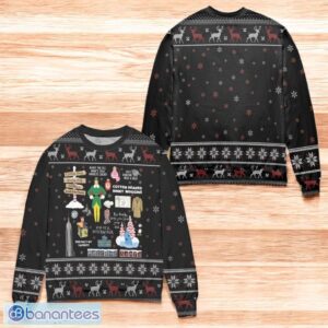 Elf Movie Welcome Santa Snowflake Pattern Ugly Christmas Sweater Black Swt0401l130 Product Photo 1