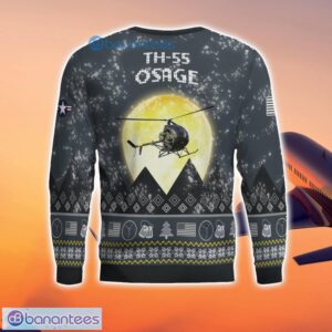 TH-55 Osage TH55 3D Aircraft Moonlight Grey Ugly Christmas Sweater For Fans Product Photo 3