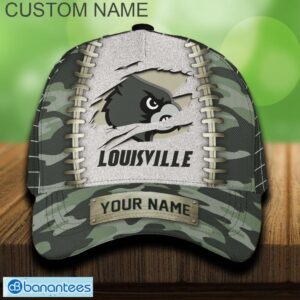 Louisville Cardinals 3D Hat And Cap Beach Design Camo Green For Fans Gift Custom Name - Louisville Cardinals 3D Hat And Cap Camo_1