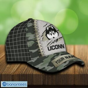 Uconn Huskies 3D Hat And Cap Beach Design Camo Green For Fans Gift Custom Name - Uconn Huskies 3D Hat And Cap Camo_4