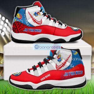 Kansas Jayhawks Air Jordan 11 Sneakers Custom Name Special Shoes For Fans Product Photo 1