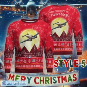 Aircraft Moonight Beechcraft Model 18 Twin Beech C45 Knitted Sweater Gift For Christmas - Beechcraft Model 18 Twin Beech C45 Aircraft Moonlight Ugly Christmas Sweater_46