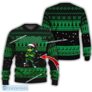 NCAA North Texas Mean Green Grinch Style Knitted Christmas Sweater Gift For Adult - NCAA North Texas Mean Green New Grinch Ugly Christmas Sweater Photo 1