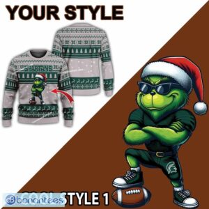 NCAA Michigan State Spartans Player Grinch Ugly Xmas 3D Sweater Gift Holidays - NCAA Michigan State Spartans New Grinch Ugly Christmas Sweater Photo 2