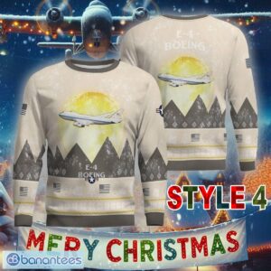 Aircraft Moonight Boeing E-4 E4 Ugly 3D Sweater Gift For Christmas - Boeing E-4 E4 Aircraft Moonlight Ugly Christmas Sweater_36