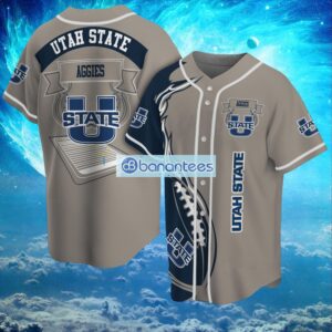 NCAA Utah State Aggies Logo Design Fire Ball Baseball Jersey Shirt Full Print Product Photo 1