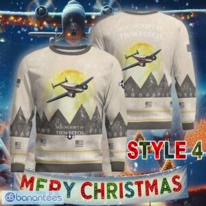 Aircraft Moonight Beechcraft Model 18 Twin Beech C45 Knitted Sweater Gift For Christmas - Beechcraft Model 18 Twin Beech C45 Aircraft Moonlight Ugly Christmas Sweater_36