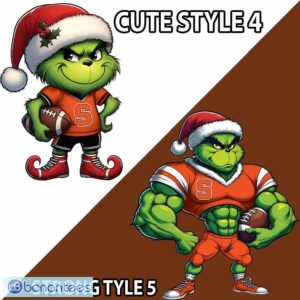 NCAA Syracuse Orange Grinch Football Ugly Sweater AOP Gift For Christmas - NCAA Syracuse Orange New Grinch Ugly Christmas Sweater Photo 4