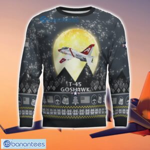 T-45 Goshawk T45 3D Aircraft Moonlight Grey Ugly Christmas Sweater For Fans Product Photo 2