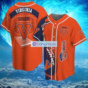 NCAA Virginia Cavaliers Logo Design Fire Ball Baseball Jersey Shirt Full Print Product Photo 1