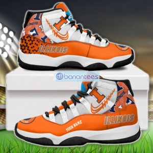 Illinois Fighting Illini Air Jordan 11 Sneakers Custom Name Special Shoes For Fans Product Photo 1