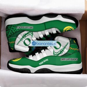 Oregon Ducks Air Jordan 11 Sneakers Custom Name Special Shoes For Fans Product Photo 2