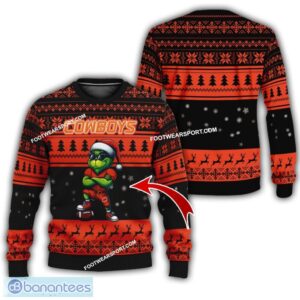 NCAA Oklahoma State Cowboys Player Grinch Ugly Xmas 3D Sweater Gift Holidays - NCAA Oklahoma State Cowboys New Grinch Ugly Christmas Sweater Photo 1