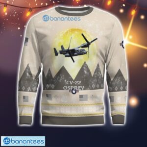CV-22 Osprey CV22 All Printed Aircraft Moonlight Ugly Christmas Sweater Christmas Gift Product Photo 2