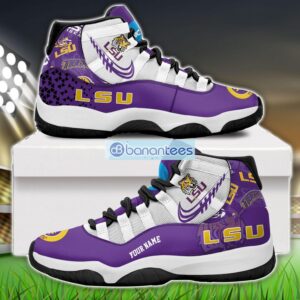 LSU Tigers Air Jordan 11 Sneakers Custom Name Special Shoes For Fans Product Photo 1