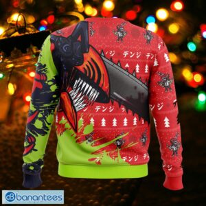 Hybrid Form Denji Chainsaw Man Tidings Ugly Xmas 3D Sweater Gift For Men And Women - Hybrid Form Denji Chainsaw Man Ugly Christmas Sweater Photo_2