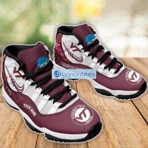 Virginia Tech Hokies Air Jordan 11 Sneakers Custom Name Special Shoes For Fans Product Photo 3