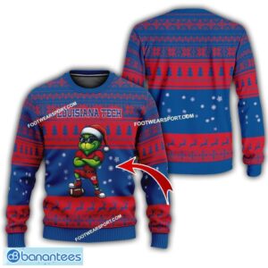 NCAA Louisiana Tech Bulldogs Grinch Football Ugly Sweater Gift For Christmas - NCAA Louisiana Tech Bulldogs New Grinch Ugly Christmas Sweater Photo 1
