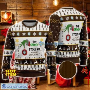 Grinch Stole Angry Orchard AOP Ugly Christmas Sweater Christmas Gift Gift For Family Product Photo 1