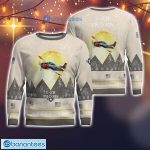 T-28 Trojan T28 All Printed Aircraft Moonlight Ugly Christmas Sweater Product Photo 1