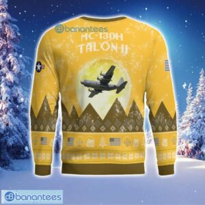 MC-130 Combat Talon II MC130E MC130J MC130H Aircraft Moonlight 3D Print Ugly Christmas Sweater Christmas Gift Yellow Color Sweater Product Photo 3