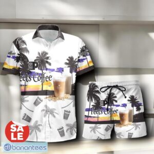 Tropical Beach Palm Tree Peet's Coffee Hawaiian Shirt & Short Product Photo 1
