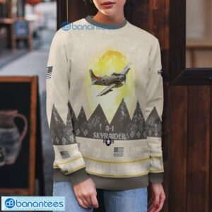 A-1 Skyraider A1 All Printed Aircraft Moonlight Ugly Christmas Sweater Christmas Gift Product Photo 4
