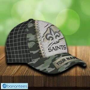 New OrleansSaints 3D Hat And Cap Beach Design Camo Green For Fans Gift Custom Name - New OrleansSaints 3D Hat And Cap Camo_4