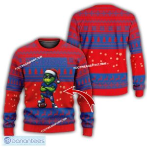 NCAA Kansas Jayhawks Player Grinch Ugly Xmas Sweater AOP Gift Holidays - NCAA Kansas Jayhawks New Grinch Ugly Christmas Sweater Photo 1