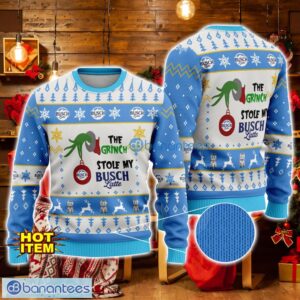 Grinch Stole Busch Latte AOP Ugly Christmas Sweater Christmas Gift Gift For Family Product Photo 1