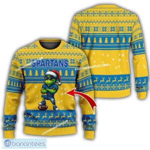 NCAA San Jose State Spartans Player Grinch Ugly Xmas Sweater Gift Holidays - NCAA San Jose State Spartans New Grinch Ugly Christmas Sweater Photo 1