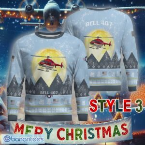 Aircraft Moonight Bell 407 Knitted Christmas Sweater AOP Gift For Men And Women - Bell 407 Aircraft Moonlight Ugly Christmas Sweater_31