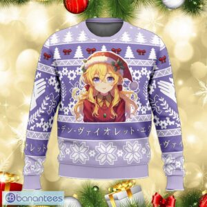 Christmas Soldier Violet Evergarden Overcoat Knitted Christmas Sweater Gift For Adult - Christmas Soldier Violet Evergarden Ugly Christmas Sweater Photo_1