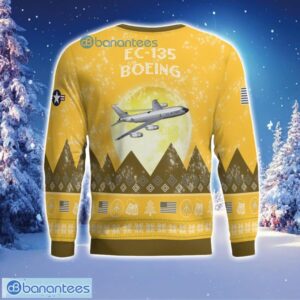Boeing EC-135 EC135 Aircraft Moonlight 3D Print Ugly Christmas Sweater Christmas Gift Yellow Color Sweater Product Photo 3