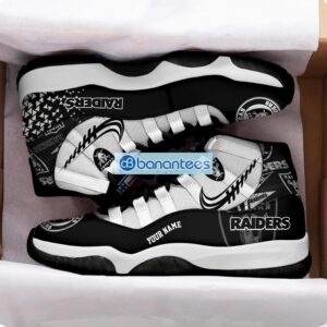 Las Vegas Raiders Air Jordan 11 Sneakers Custom Name Special Shoes For Fans Product Photo 2