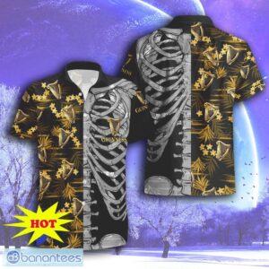 Guinness Beer Button Skeleton Hawaiian Shirt & Short For Men Women Product Photo 1