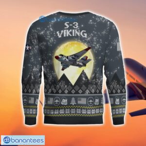 S-3 Viking S3 3D Aircraft Moonlight Grey Ugly Christmas Sweater For Fans Product Photo 3
