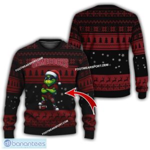 NCAA South Carolina Gamecocks Grinch Football Ugly 3D Sweater Gift For Christmas - NCAA South Carolina Gamecocks New Grinch Ugly Christmas Sweater Photo 1