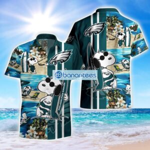 Personalized Name Summer Snoopy NFL Philadelphia Eagles Football Hawaiian Shirt Product Photo 1