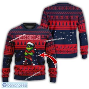 NCAA Ole Miss Rebels New Grinch Knitted Christmas Sweater Gift For Men And Women - NCAA Ole Miss Rebels New Grinch Ugly Christmas Sweater Photo 1