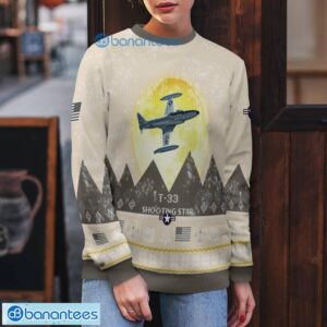 T-33 Shooting Star T33 All Printed Aircraft Moonlight Ugly Christmas Sweater Product Photo 5