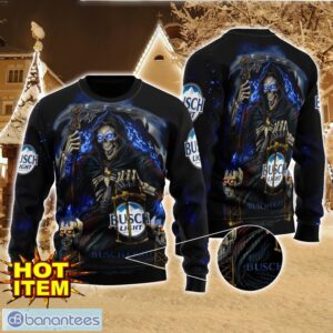 Busch Light Death Halloween All Over Print Sweater Halloween Gift For men And Women Product Photo 1