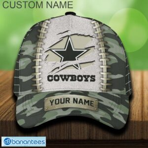 Dallas Cowboys 3D Hat And Cap Beach Design Camo Green For Fans Gift Custom Name - Dallas Cowboys 3D Hat And Cap Camo_1