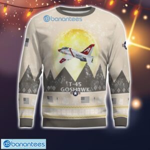 T-45 Goshawk T45 All Printed Aircraft Moonlight Ugly Christmas Sweater Product Photo 2