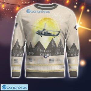 MH-60 Sierra MH60 All Printed Aircraft Moonlight Ugly Christmas Sweater Product Photo 2